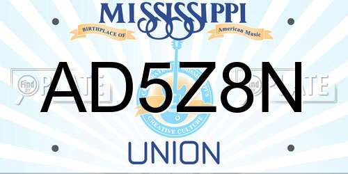 AD5Z8N Mississippi License Plate