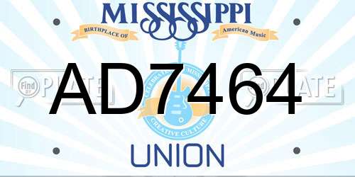AD7464 Mississippi License Plate