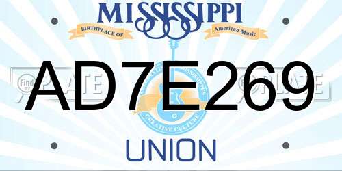 AD7E269 Mississippi License Plate