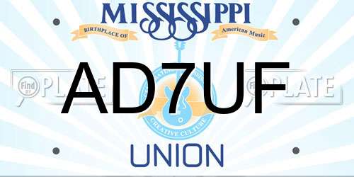 AD7UF Mississippi License Plate