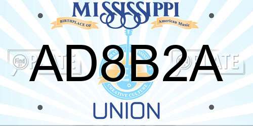 AD8B2A Mississippi License Plate