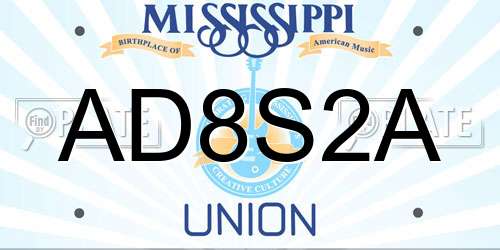 AD8S2A Mississippi License Plate