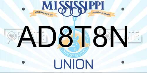 AD8T8N Mississippi License Plate