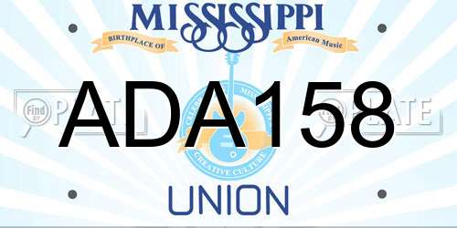 ADA158 Mississippi License Plate