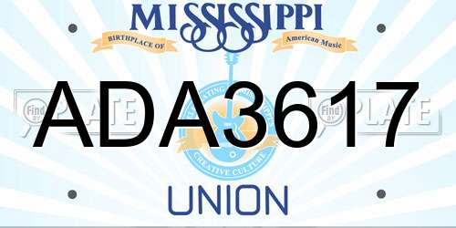 ADA3617 Mississippi License Plate