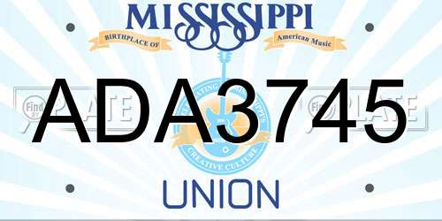 ADA3745 Mississippi License Plate