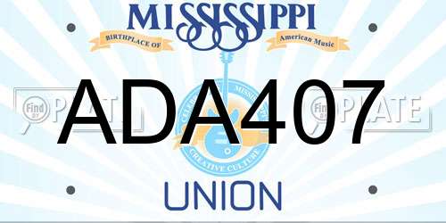 ADA407 Mississippi License Plate