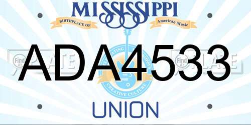ADA4533 Mississippi License Plate