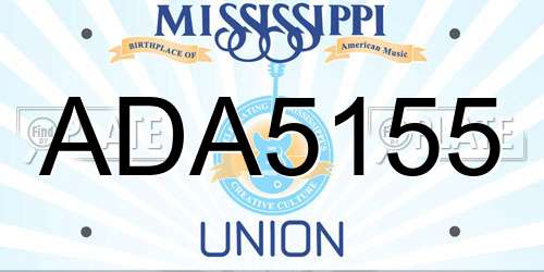 ADA5155 Mississippi License Plate