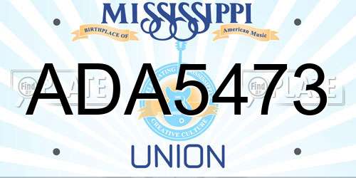 ADA5473 Mississippi License Plate