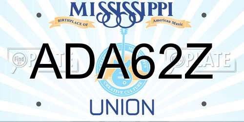 ADA62Z Mississippi License Plate