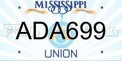 ADA699 Mississippi License Plate
