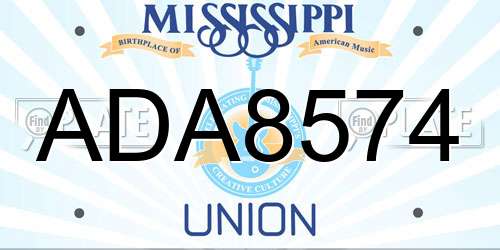 ADA8574 Mississippi License Plate