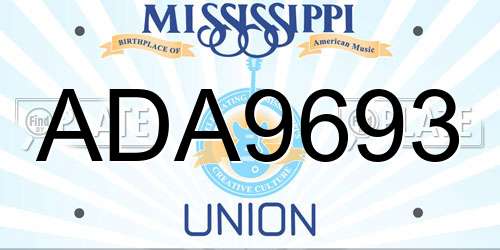 ADA9693 Mississippi License Plate