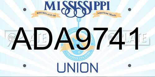 ADA9741 Mississippi License Plate