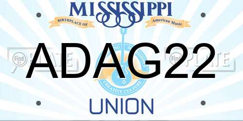 ADAG22 Mississippi License Plate