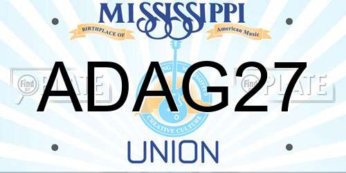 ADAG27 Mississippi License Plate