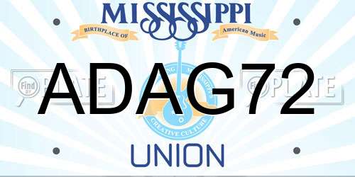 ADAG72 Mississippi License Plate