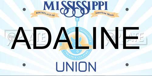 ADALINE Mississippi License Plate