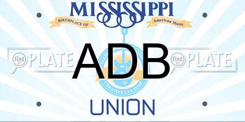 ADB Mississippi License Plate