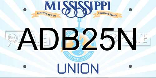 ADB25N Mississippi License Plate