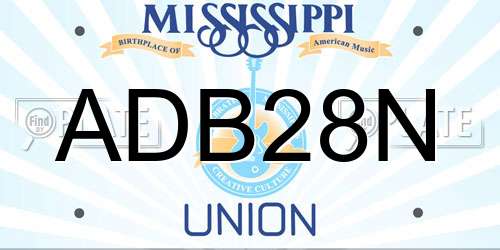 ADB28N Mississippi License Plate