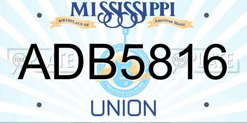 ADB5816 Mississippi License Plate
