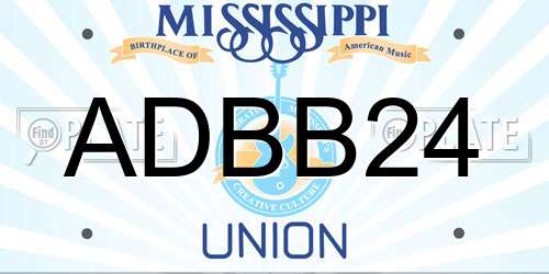 ADBB24 Mississippi License Plate