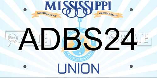 ADBS24 Mississippi License Plate