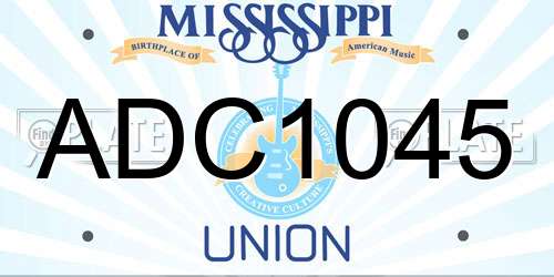ADC1045 Mississippi License Plate