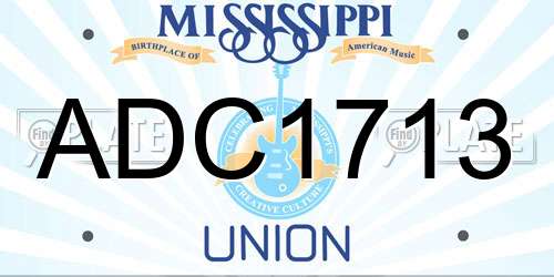 ADC1713 Mississippi License Plate