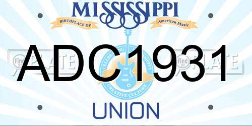 ADC1931 Mississippi License Plate