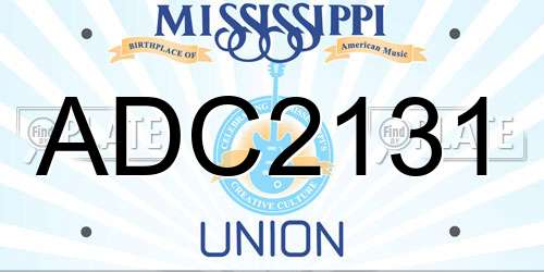ADC2131 Mississippi License Plate