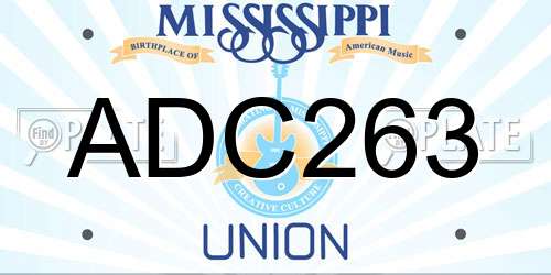 ADC263 Mississippi License Plate