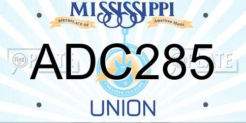 ADC285 Mississippi License Plate
