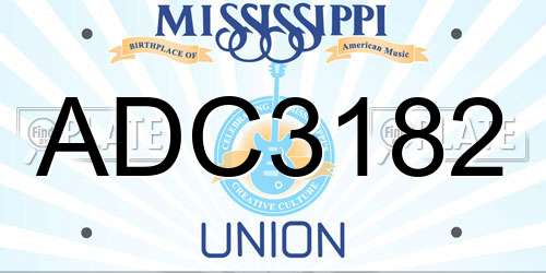 ADC3182 Mississippi License Plate