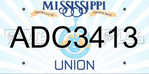 ADC3413 Mississippi License Plate