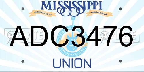 ADC3476 Mississippi License Plate
