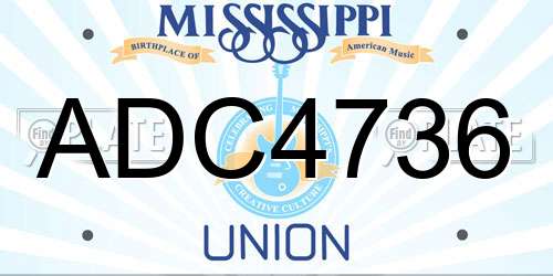 ADC4736 Mississippi License Plate
