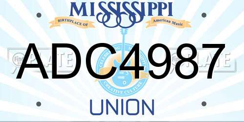 ADC4987 Mississippi License Plate