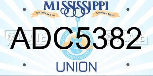 ADC5382 Mississippi License Plate