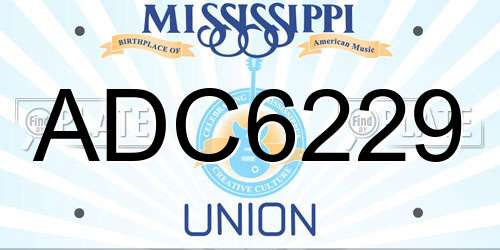 ADC6229 Mississippi License Plate