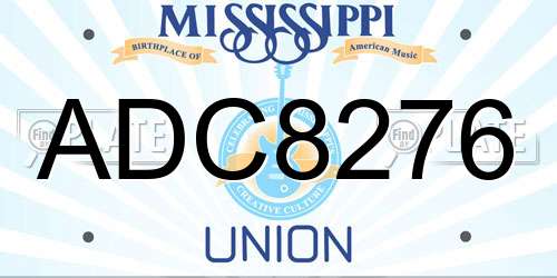 ADC8276 Mississippi License Plate