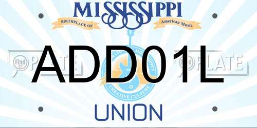ADD01L Mississippi License Plate