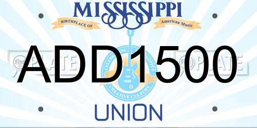 ADD1500 Mississippi License Plate