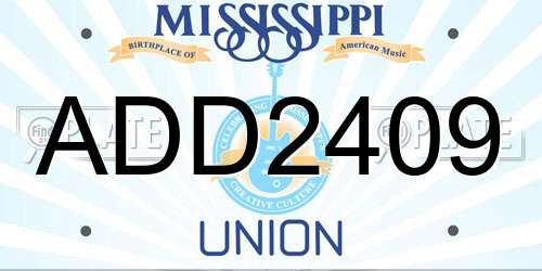 ADD2409 Mississippi License Plate