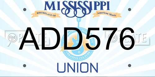 ADD576 Mississippi License Plate