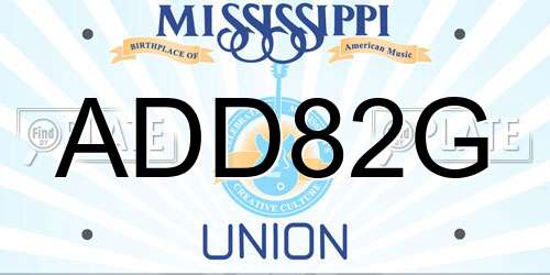 ADD82G Mississippi License Plate