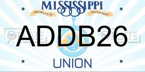 ADDB26 Mississippi License Plate