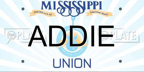 ADDIE Mississippi License Plate